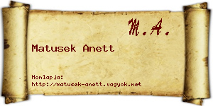 Matusek Anett névjegykártya